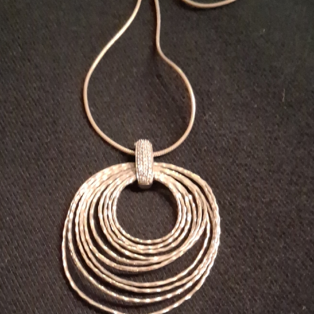Sterling Silver And Diamond Circle Necklace